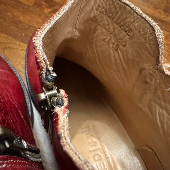 Bed Stu yell Rustic Ankle Booties Heeled Boots Womens Size 8 Red - Picture 3 of 6